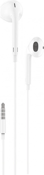 Przewodowe słuchawki douszne FONENG z wtykiem 3,5 mm i mikrofonem – białe