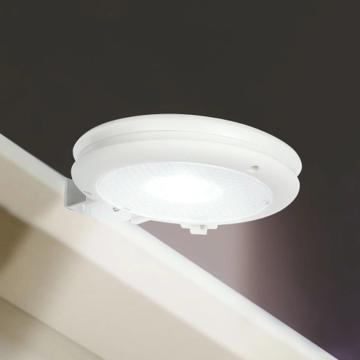 Solarna lampa na rynnę z 3 zimnymi białymi diodami SMD LED, biała