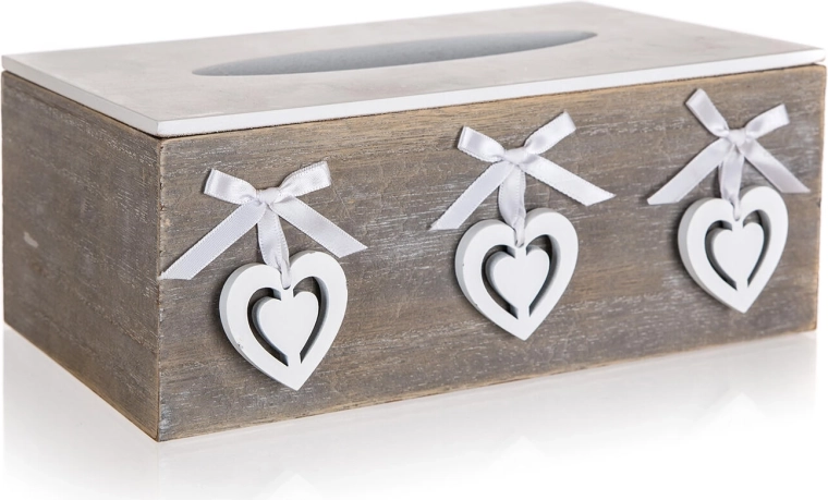 Pudełko na chusteczki papierowe HEART 24 × 13,5 × 9,5 cm