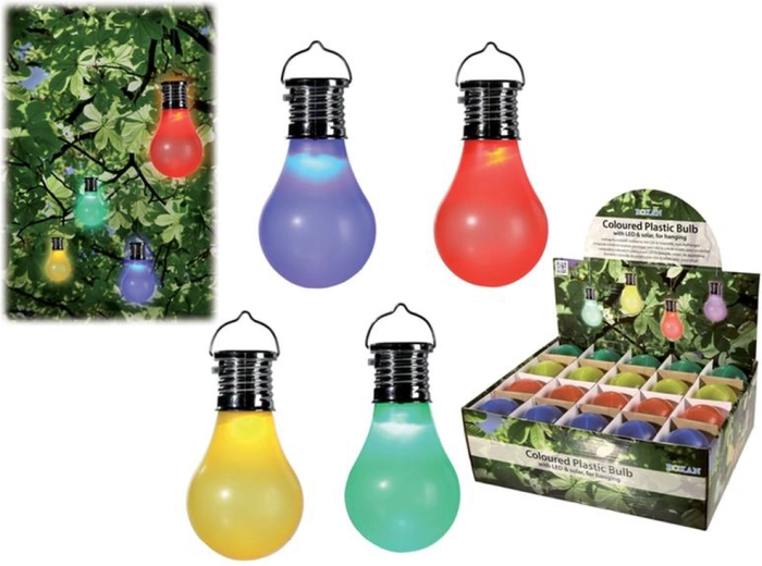 Solarny wiszący żarówka LED z plastiku 10 × 5 cm