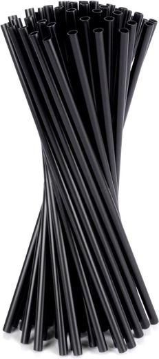 Czarne słomki do napojów 22 cm, 50 szt.
