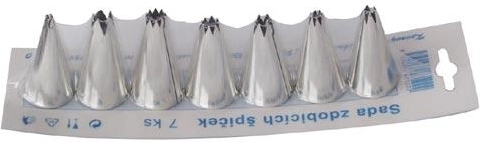 Zestaw cukierniczych tylków, 7 szt., cynowana stal