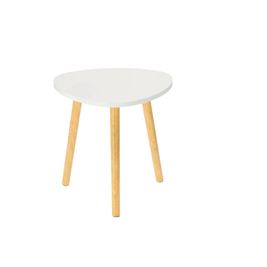 Zestaw dwóch stolików kawowych biały i naturalne drewno