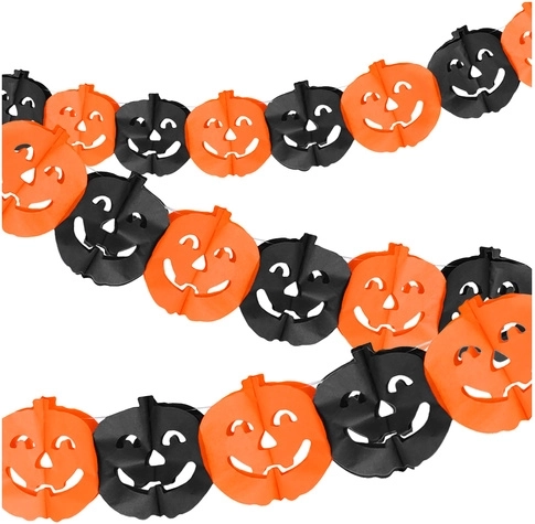 Papierowa girlanda halloweenowa z dyniami Glimz 3 m
