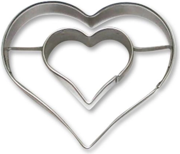 Foremka do ciastek – podwójne serce ze stali nierdzewnej 5–6 cm