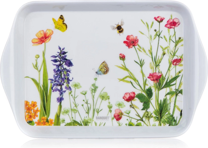 Taca melaminowa Meadow 21 × 14 cm, biała