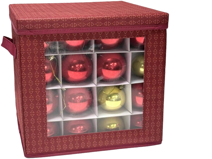 Organizer do przechowywania ozdób świątecznych czerwony 33 × 33 × 33 cm - 1 szt.