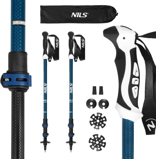 Kije trekkingowe NILS TK8601 niebieskie