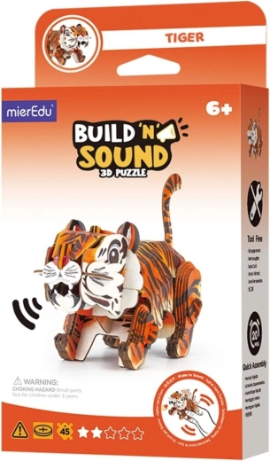 Puzzle 3D MierEdu Zbuduj i posłuchaj – tygrys