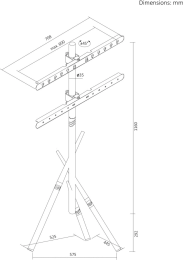 Szeroka kompatybilność z VESA do 600 × 400 mm