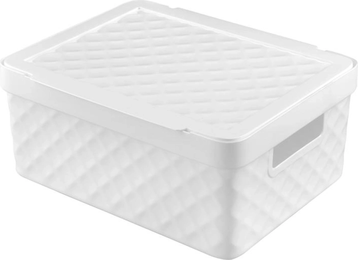 Plastikowy koszyk do przechowywania z pokrywką HEIDRUN Diamond 36 × 27 × 14 cm - 1 sztuka