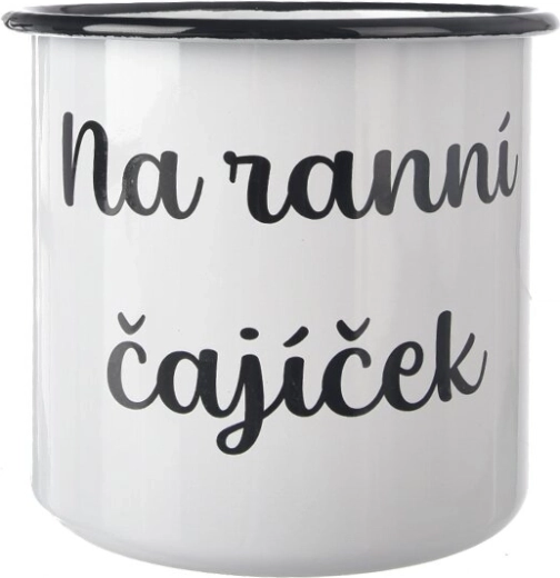 Emaliowany kubek „Czajniczek” biały 1 l