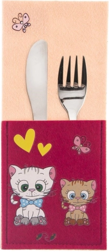 Etui na sztućce dla dzieci Kotki 21 × 9 cm