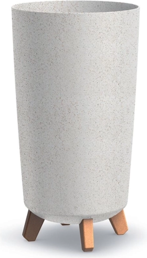 Doniczka na nóżkach Gracia Tubus Slim Eco Wood 24 cm – biała