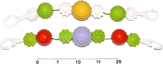 Łańcuszek do wózka kwiatuszki i kule