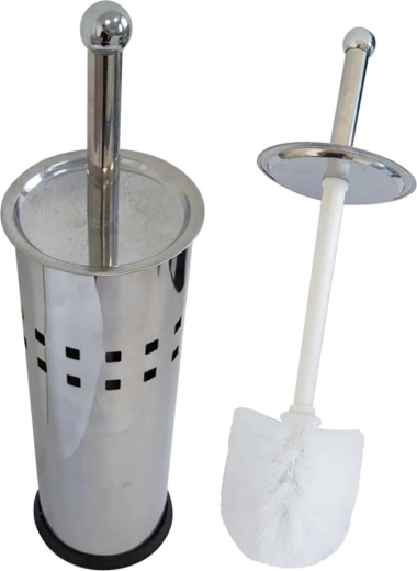 Zestaw WC okrągły ze stali nierdzewnej, średnica szczotki 8 cm