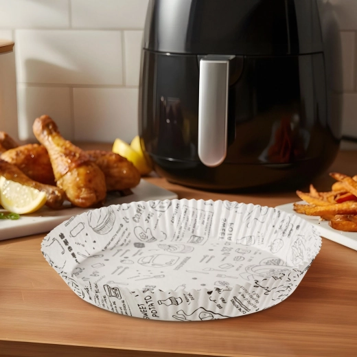 Papierowe wkłady do frytkownicy beztłuszczowej 23 cm, 50 szt.