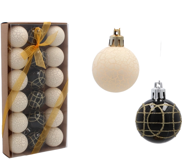 Zestaw szklanych bombek choinkowych 4 cm – różowe, matowe i błyszczące, 18 szt.