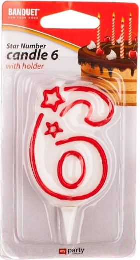 Świeczka urodzinowa cyfra 6