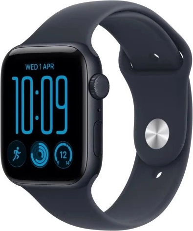 Apple Watch SE 3 GPS + Cellular 44 mm, aluminiowa koperta w kolorze północnym, ciemnoniebieski pasek sportowy M/L