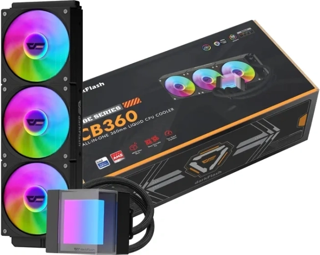Chłodzenie wodne CPU DarkFlash CB360 ARGB 360 mm czarne