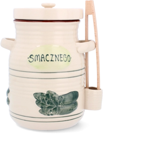 Ceramiczne naczynie do kiszenia z pokrywką i szczypcami 3,5 l