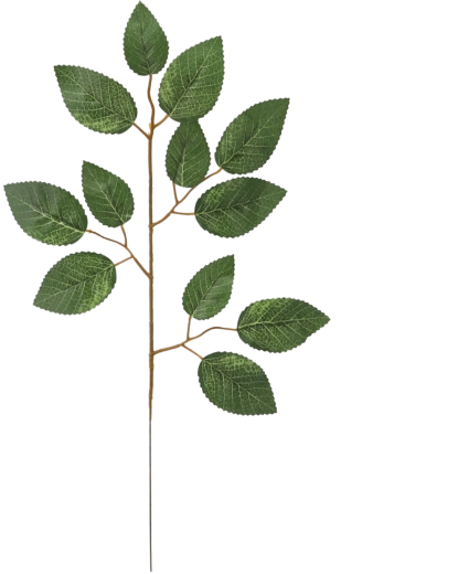 Sztuczna gałązka z liśćmi róży 40 × 21 cm, zielona