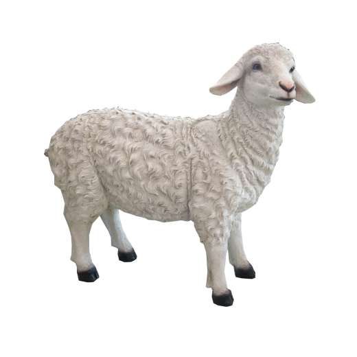 Bożonarodzeniowa figura owcy z żywicy 80 × 29,2 × 68,6 cm
