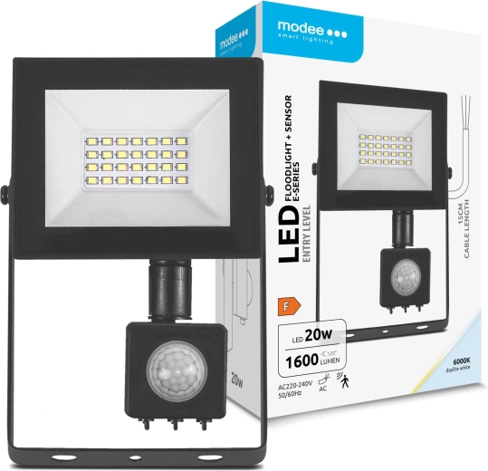 Reflektor LED MODEE E‑series z czujnikiem 20 W, 1600 lm, 6000 K, 120°