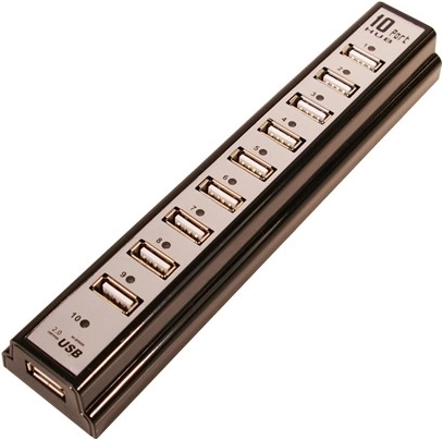 Hub USB 2.0 z 10 portami i zasilaczem