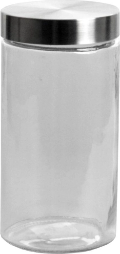 Szklany okrągły pojemnik 1,7 l z pokrywką ze stali nierdzewnej