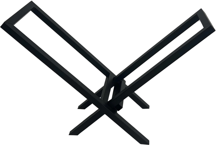 Stojak na drewno opałowe, czarny, 57 × 25,5 × 40 cm