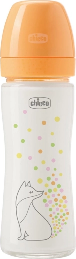 Chicco szklana butelka dla niemowląt Perfect Easy 240 ml z silikonowym smoczkiem