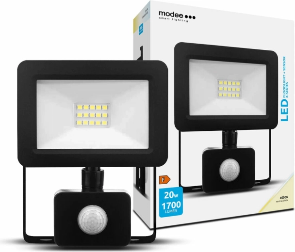 Modee LED reflektor X‑series 20 W, neutralna biel, z czujnikiem