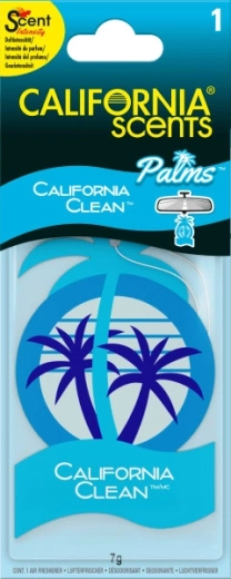 Zawieszany papierowy odświeżacz do auta California Scents Palm California Clean