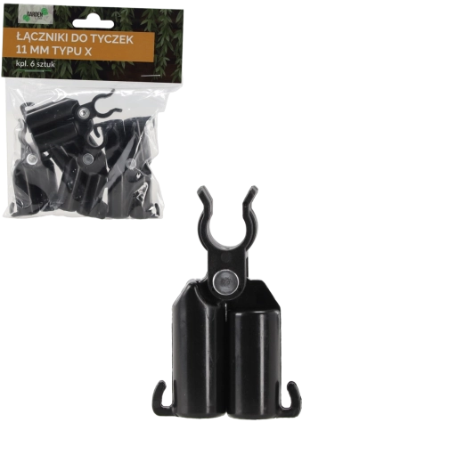 Zestaw 6 krzyżowych łączników do ogrodowych tyczek 11 mm