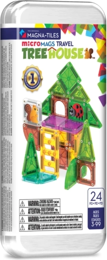 Magna-tiles microMAGS podróżna magnetyczna konstrukcja – domek na drzewie, 24 elementy