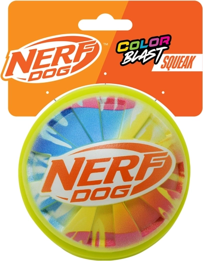 Nerf Dog piszcząca piłka z kolorowym uchwytem 10 cm