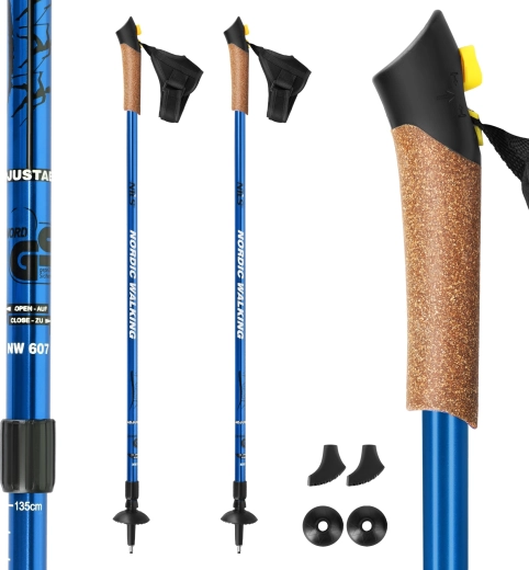 Kije nordic walking NILS Extreme NW607 niebieskie
