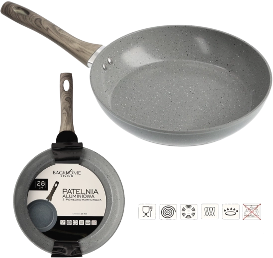 Aluminiowa patelnia z marmurową powłoką 28 cm