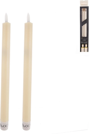 Zestaw dwóch beżowych świec LED 25 cm