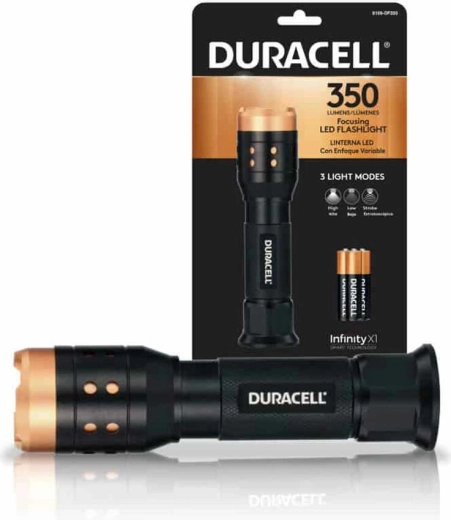 Duracell aluminiowa latarka z regulacją ogniskowej 350 lm, 3× AAA