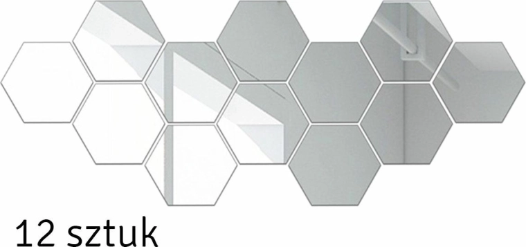 AG543D LUSTRZANE NAKLEJKI SZEŚCIOKĄTY 12 SZT.