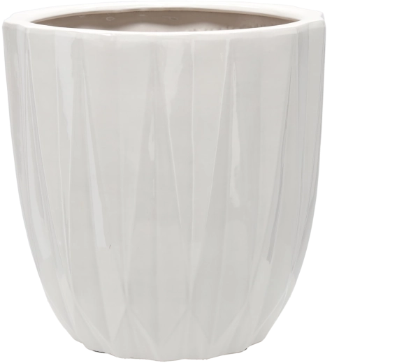 Ceramiczna osłona na donicę 40 × 40 × 39,5 cm biały połysk