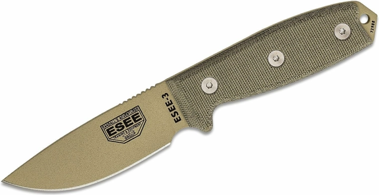 Uniwersalny taktyczny nóż 9,8 cm, Desert Tan, Micarta, pochwa