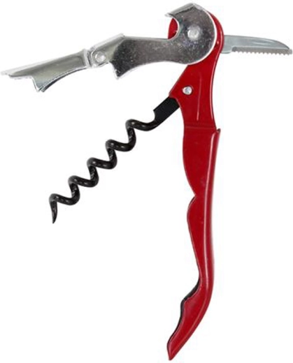 Metalowy kelnerski otwieracz 11 cm, czerwony