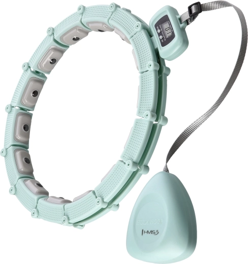 Masażowe hula hoop z obciążnikiem i licznikiem HMS HHM14 – zielone