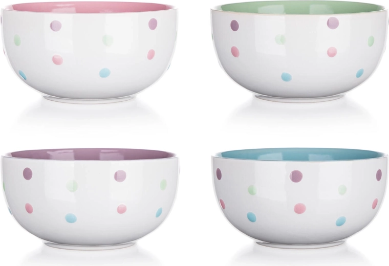 Ceramiczna miska w kropki 520 ml mix kolorów