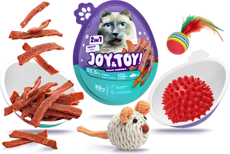 JOY&TOY! jajko dla kotów z niespodzianką – chipsy z tuńczyka