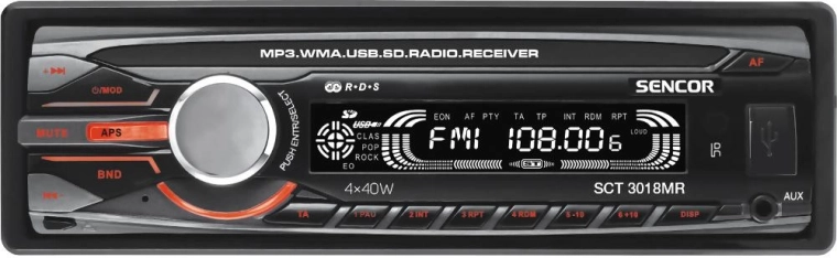 Radio samochodowe Sencor z USB, SD i RDS